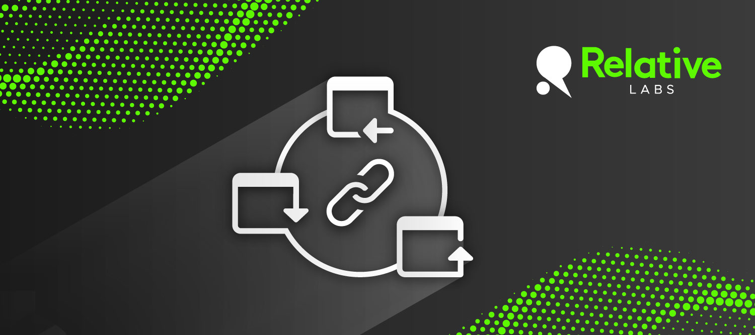 A feature image on black background with green murmurations showing a diagram representing linking distinct vendors together to provide a good tech solution.