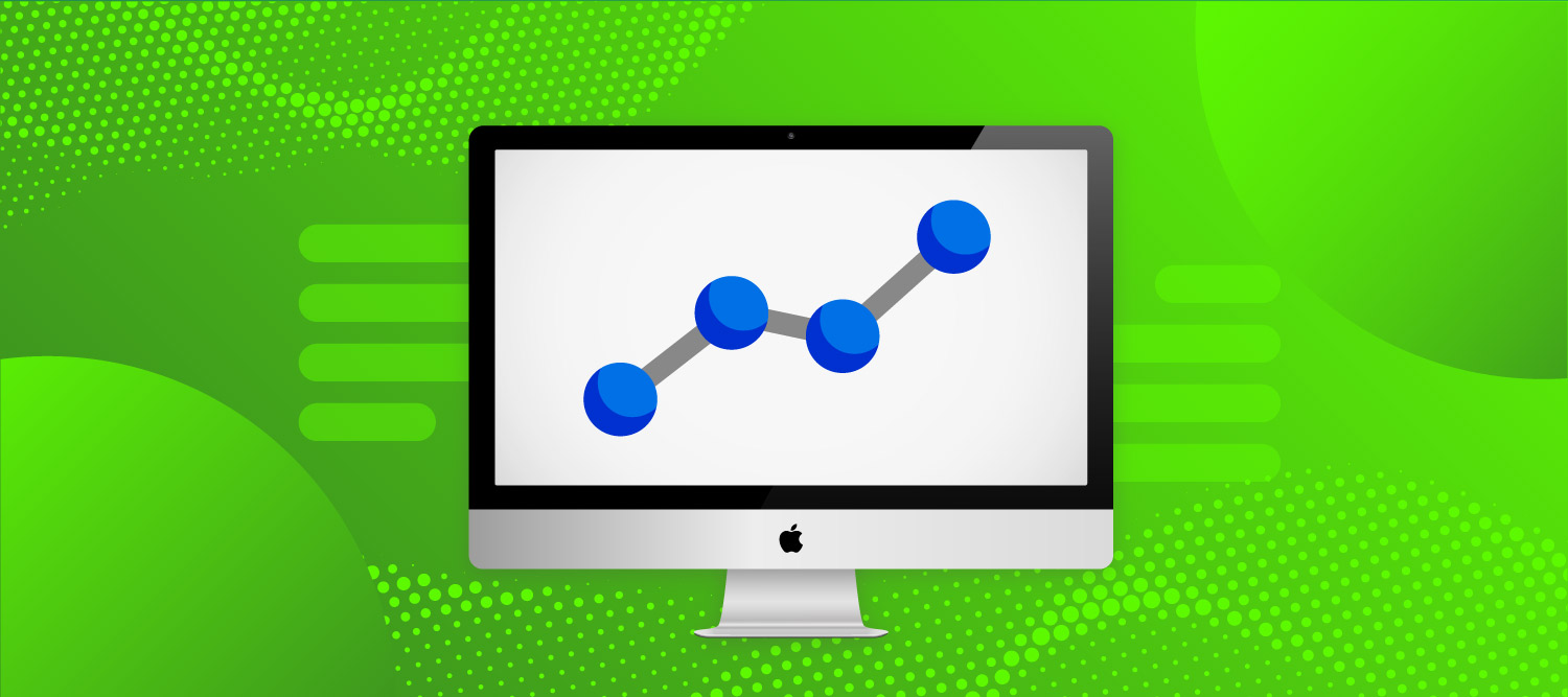 An image of a graph on a screen to illustrate how a social issue analysis tracks societal trends.