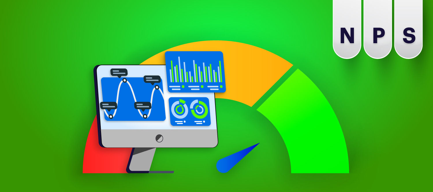 A gauge of different colors visualizing net promoter score analysis.