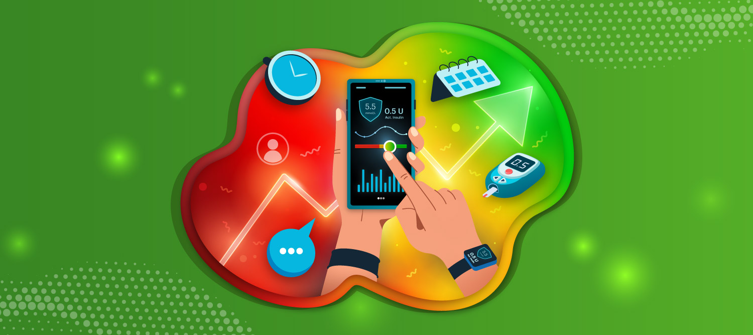 A medical device on a red, amber and green background illustrating NPS feedback.